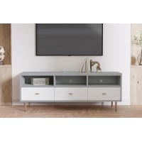 Saige Tv Console - Weathered White/Gray