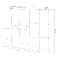 Sorkin Five Open Cube Wooden Bookcase Organizer, Gray, White & Oak