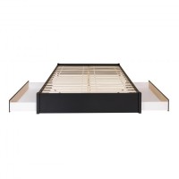 King Select 4-Post Platform Bed With 2 Drawers, Black