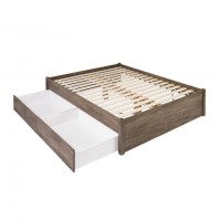 Queen Select 4-Post Platform Bed With 2 Drawers, Drifted Gray