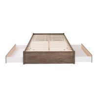 Queen Select 4-Post Platform Bed With 2 Drawers, Drifted Gray