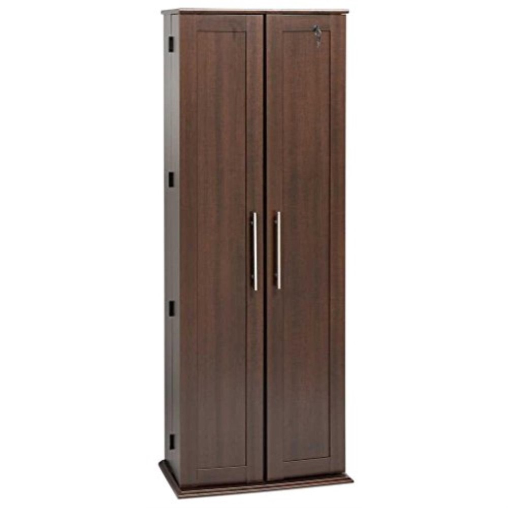 Grande Locking Media Storage Cabinet With Shaker Doors, Espresso