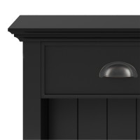 Acadian Solid Wood Bedside Table In Black