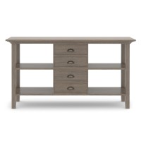 Redmond Solid Wood 54 Inch Wide Transitional Console Sofa Table In Farmhouse Grey