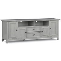 Amherst Solid Wood 72 Inch Wide Tv Media Stand In Fog Grey For Tvs Up To 80 Inches