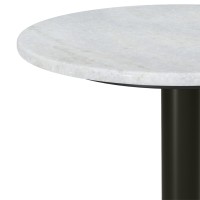 Evans 16 In Wide Metal Marble Side Table