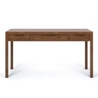 Hollander Solid Wood Contemporary 60 Inch Wide Desk In Medium Saddle Brown