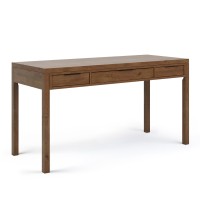 Hollander Solid Wood Contemporary 60 Inch Wide Desk In Medium Saddle Brown