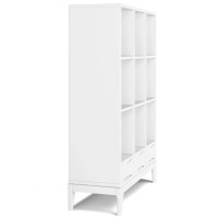 Harper Solid Hardwood 58 In X 42 In Cube Storage Bookcase With Drawers