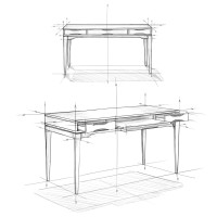 Harper Solid Hardwood Mid-Century Modern 60 Inch Wide Desk In White