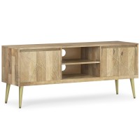 Jager Solid Mango Wood Tv Media Stand In Natural For Tvs Up To 65 Inches