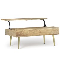 Jager Solid Mango Wood Large Lift Top Coffee Table In Natural