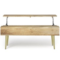 Jager Solid Mango Wood Large Lift Top Coffee Table In Natural