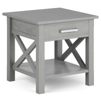 Kitchener Solid Wood 21 In Wide Square End Side Table