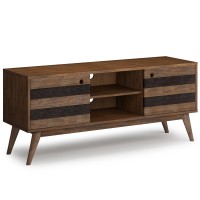 Clarkson Solid Acacia Wood Low Tv Stand In Rustic Natural Aged Brown For Tvs Up To 65 Inches