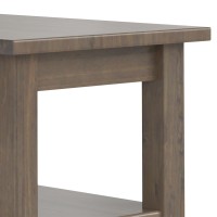 Lev Solid Wood Narrow End Table In Smoky Brown
