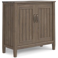 Lev Solid Wood Low Storage Cabinet In Smoky Brown