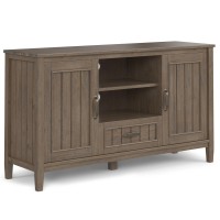 Lev Solid Wood Tv Media Stand In Smoky Brown For Tvs Up To 60 Inches
