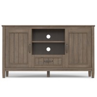 Lev Solid Wood Tv Media Stand In Smoky Brown For Tvs Up To 60 Inches