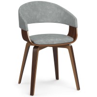 Lowell Bentwood Dining Chair In Stone Grey Vegan Faux Leather