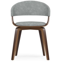 Lowell Bentwood Dining Chair In Stone Grey Vegan Faux Leather