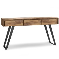 Lowry Solid Acacia Wood & Metal 60 In Wide Console Sofa Table