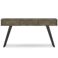 Lowry Solid Acacia Wood Console Sofa Table In Distressed Grey