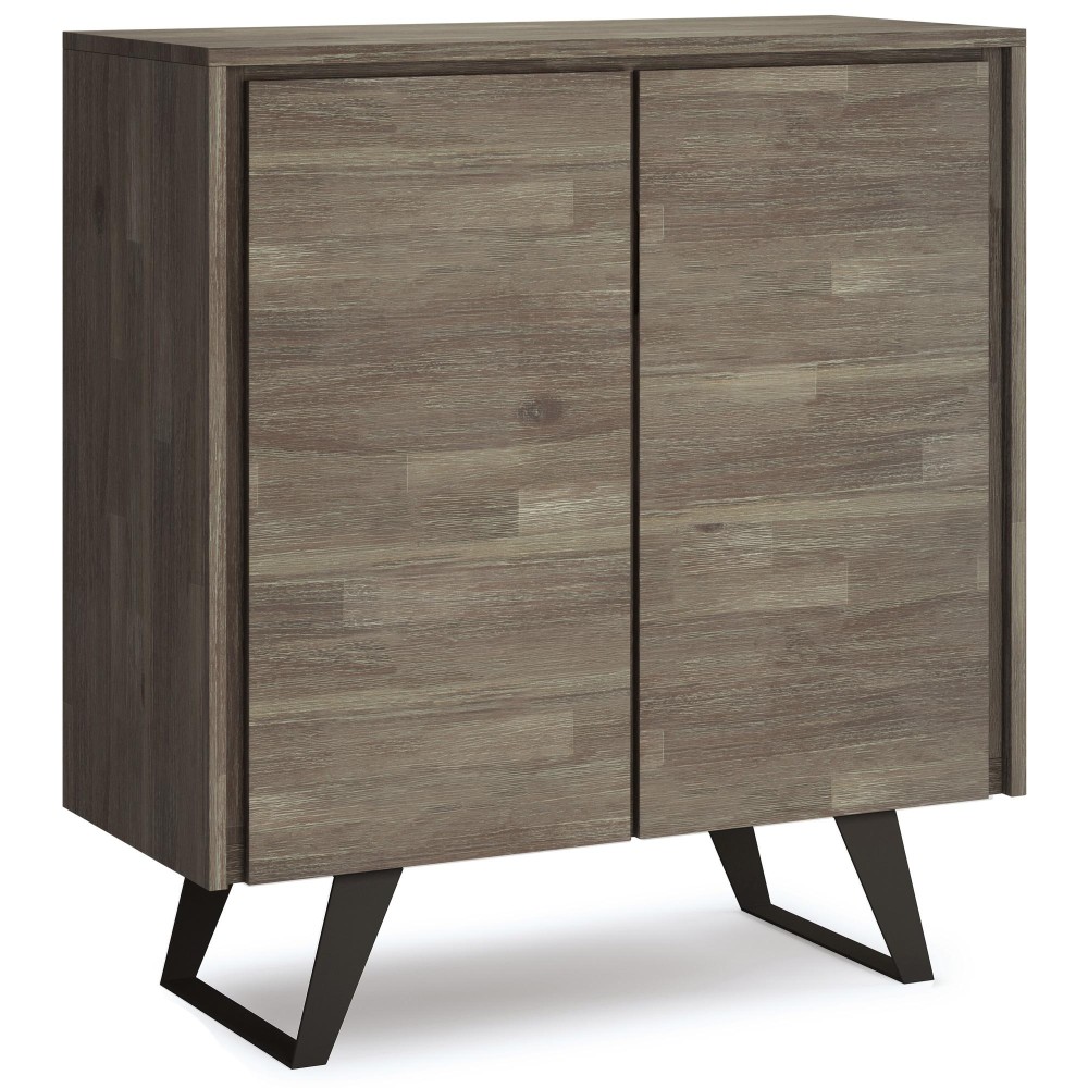 Lowry Solid Acacia Wood & Metal 39 In Wide Medium Storage Cabinet