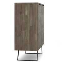 Lowry Solid Acacia Wood & Metal 39 In Wide Medium Storage Cabinet