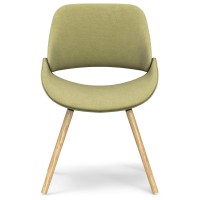 Malden Bentwood Dining Chair With Light Wood In Acid Green Woven Fabric