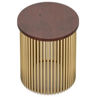 Demy 18 In Wide Metal And Wood Accent Side Table