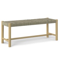 Dahlia Solid Acacia Wood Outdoor Indoor Bench In Natural Taupe