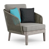 Carmel Outdoor Conversation Chair In Sand Drift /Distressed Weathered Grey