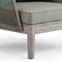 Carmel Outdoor Conversation Chair In Sand Drift /Distressed Weathered Grey