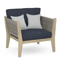 Cayman Outdoor Conversation Chair In Slate Grey /Brushed Natural Acacia