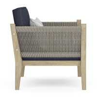 Cayman Outdoor Conversation Chair In Slate Grey /Brushed Natural Acacia