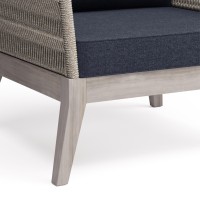 Santiago Outdoor Conversation Chair In Slate Grey /Distressed Weathered Grey