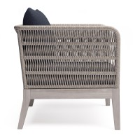 Santiago Outdoor Conversation Chair In Slate Grey /Distressed Weathered Grey