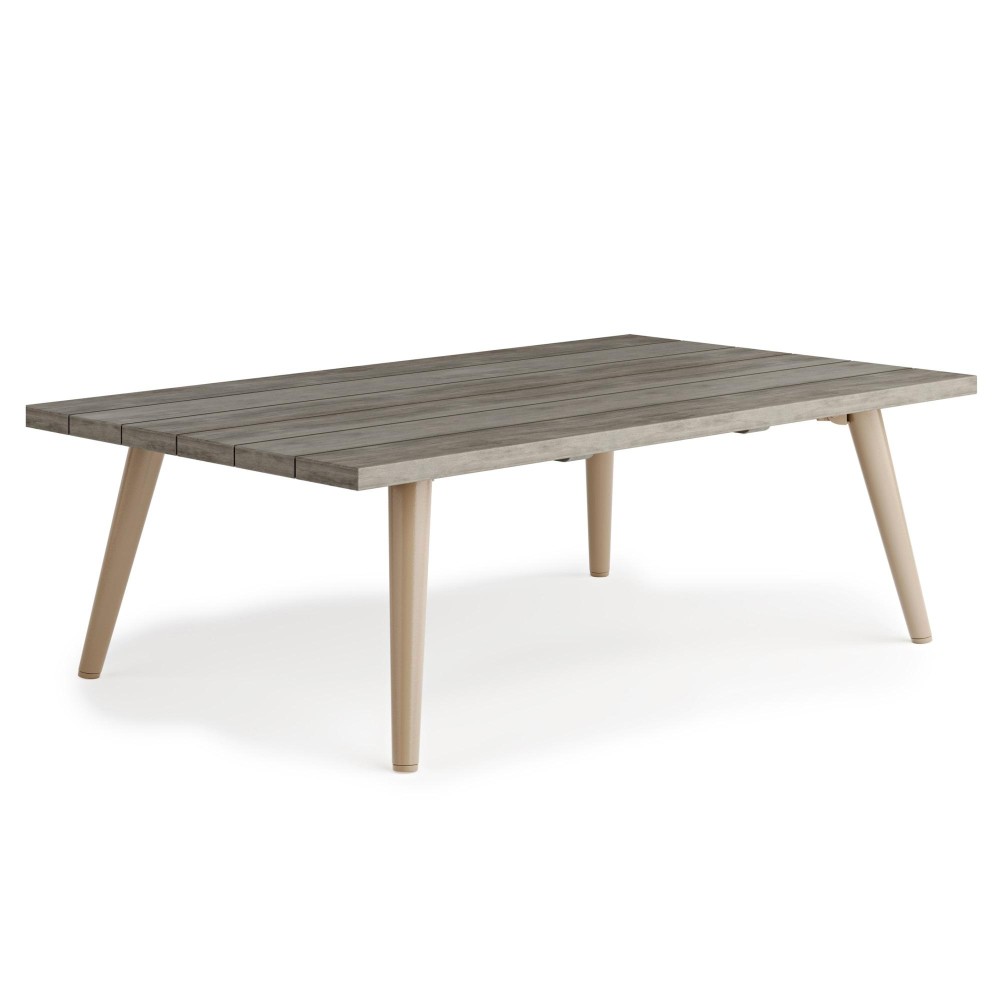 Belize Outdoor Coffee Table In Distressed Weathered Grey/Sand Drift