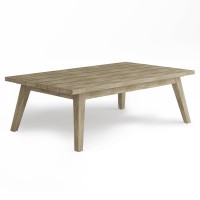 Cayman Outdoor Coffee Table In Brushed Natural Acacia