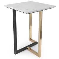 Rendal 15 In Wide Metal Marble Side Table
