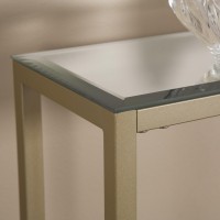 Darrin Narrow Mini Console Table With Mirrored Top - Gold