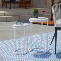 Vicanno Terrazzo Outdoor Nesting Tables 2Pc Set