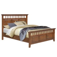 Sunset Trading Mission Bay Queen Bed | Amish Brown Solid Wood | Panel Headboard And Footboard