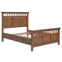 Sunset Trading Mission Bay Queen Bed | Amish Brown Solid Wood | Panel Headboard And Footboard