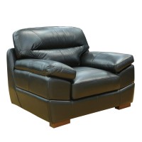 Sunset Trading Jayson 45 Wide Top Grain Leather Armchair | Black