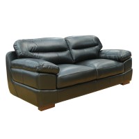 Sunset Trading Jayson 89 Wide Top Grain Leather Sofa | Black