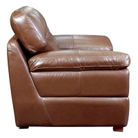 Sunset Trading Jayson 45 Wide Top Grain Leather Armchair | Chestnut Brown
