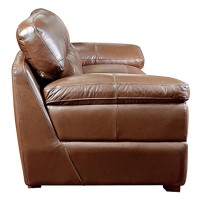Sunset Trading Jayson 89 Wide Top Grain Leather Sofa | Chestnut Brown