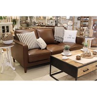 Sunset Trading Prelude 3 Piece Top Grain Leather Living Room Set | Chestnut Brown | Mid Century Modern Sofa Loveseat And Chair